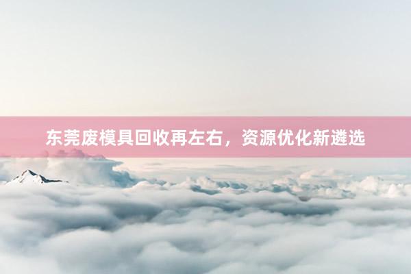 东莞废模具回收再左右，资源优化新遴选